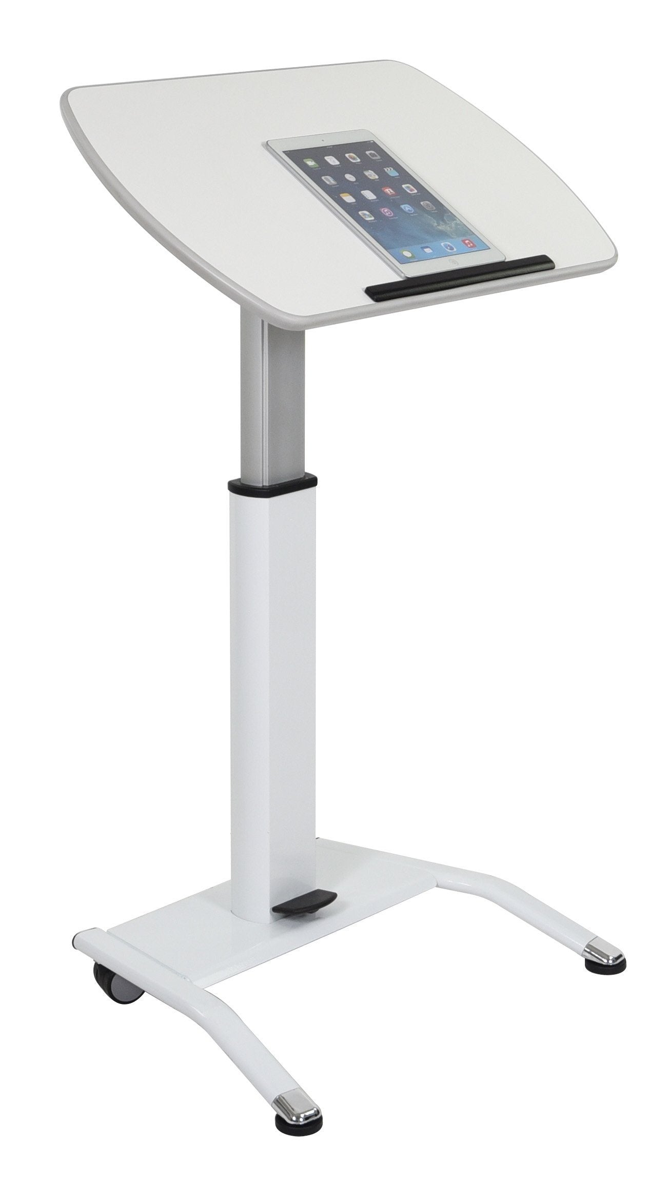 Luxor LX PNADJ WH Pneumatic Height Adjustable Lectern - Perfect for Churches, Classrooms & Conference Presentations