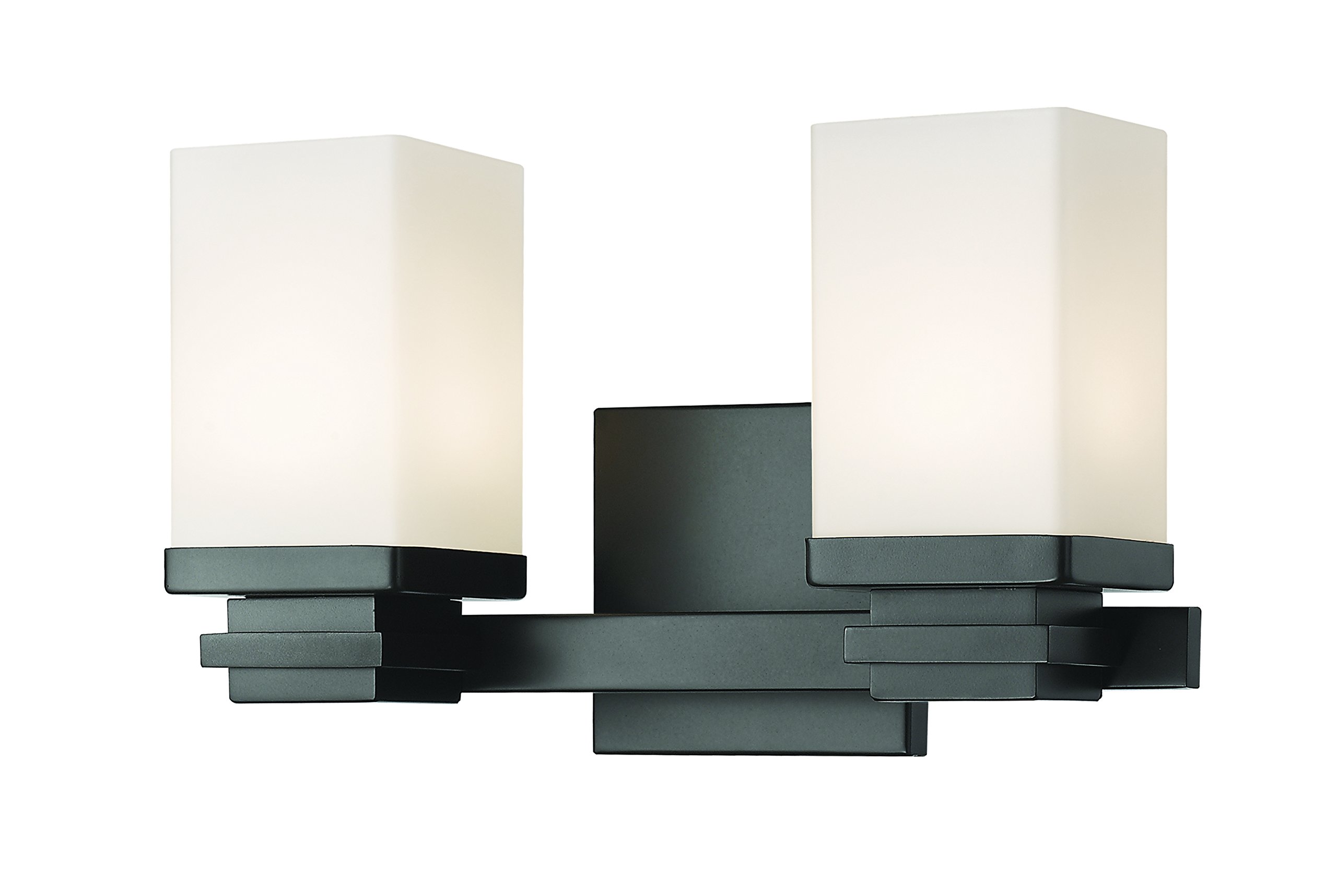 2-Light Vanity Light Fixture - Modern Bathroom Wall Sconce with Clear Glass Shades for Makeup Mirror Lighting, Bedroom or Hallway Decor