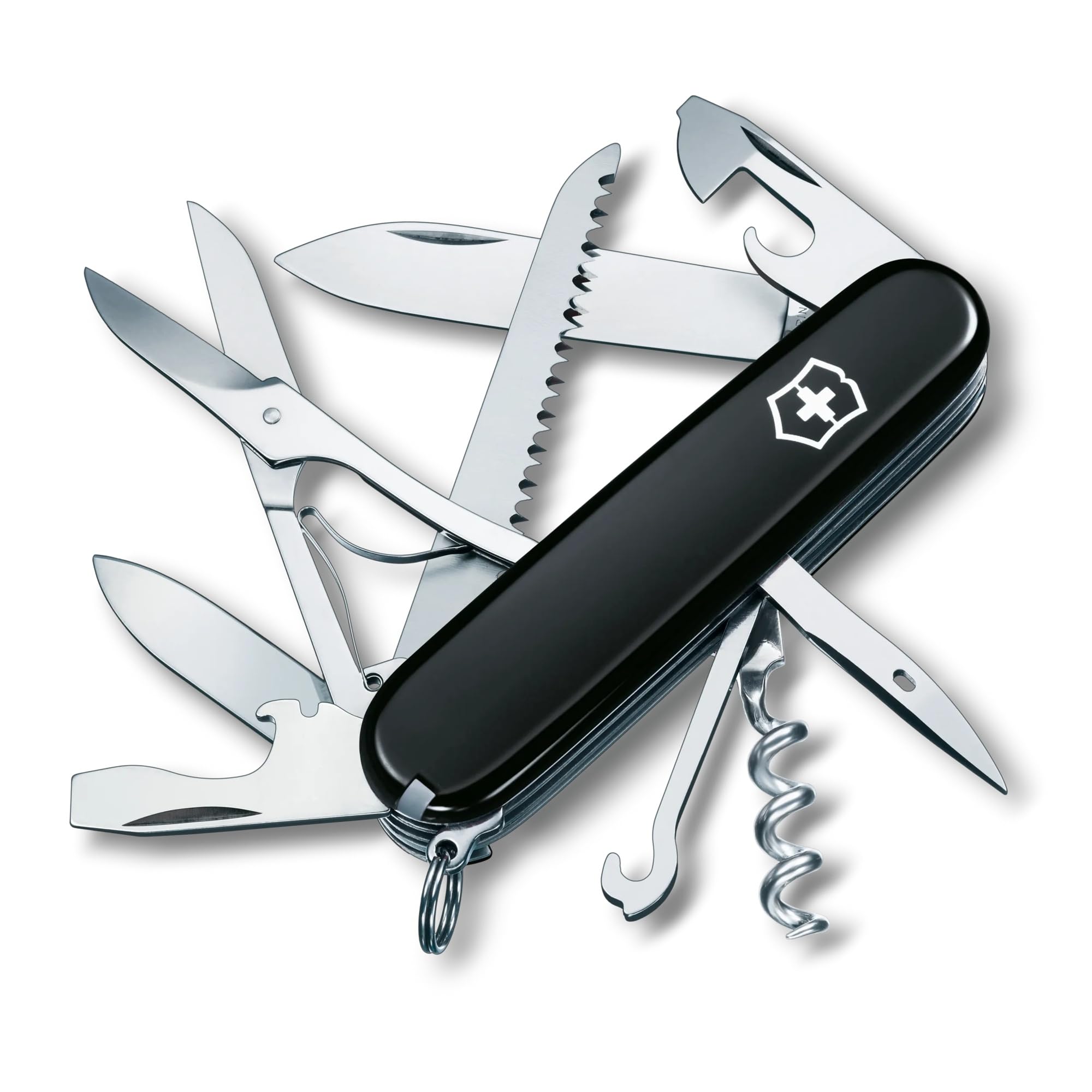 Victorinox Swiss Army Huntsman Pocket Knife - 15-in-1 Multitool with Blade, Corkscrew, Can Opener & More - Perfect for Camping, Hiking & Outdoor Adventures
