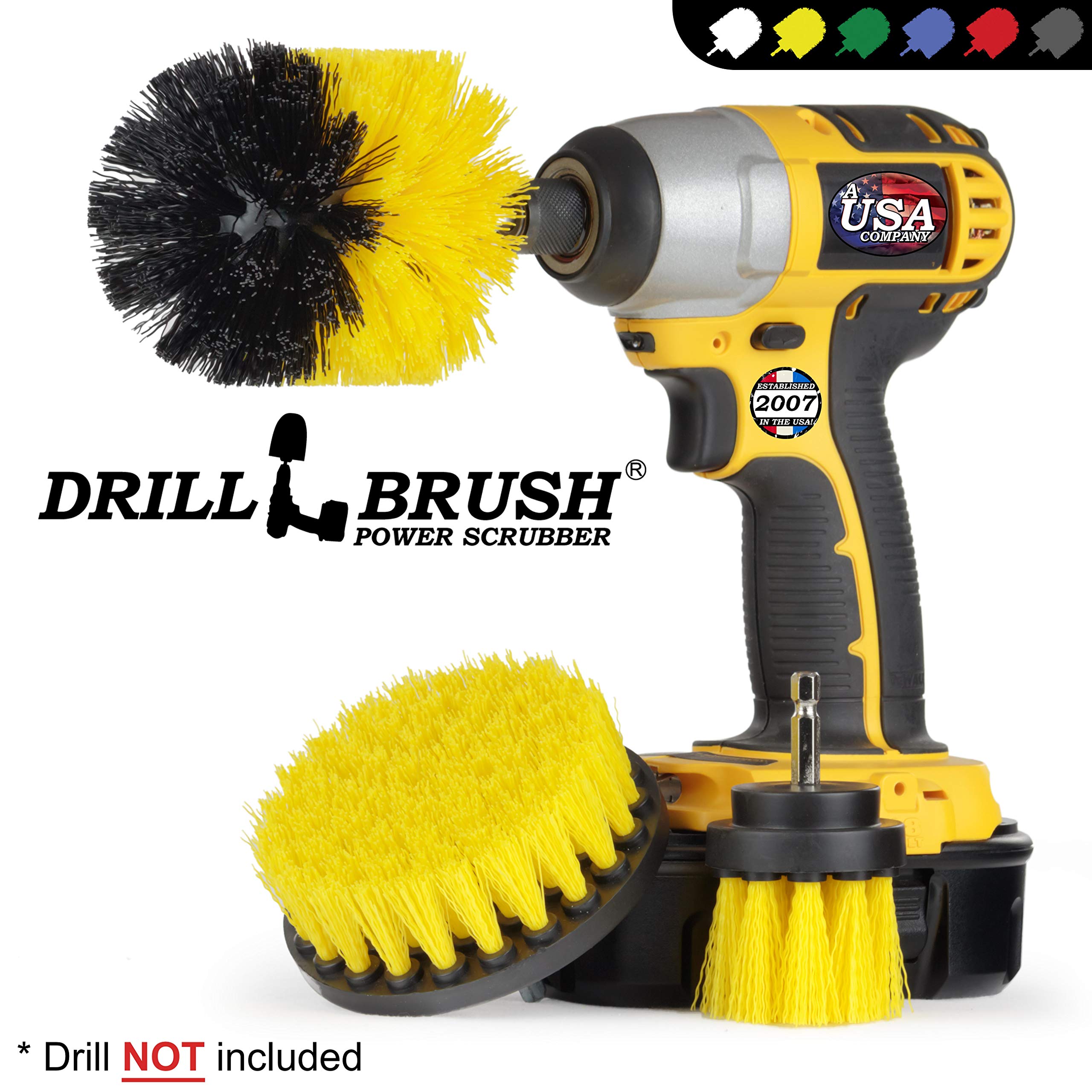 Power Scrubber Brush Set - Drill Brush Attachment for Bathroom Cleaning - Bathtub, Tile, Grout & Toilet Scrubber - Heavy Duty Shower Cleaning Tools - Perfect for Deep Cleaning Bathrooms & Kitchen Surfaces
