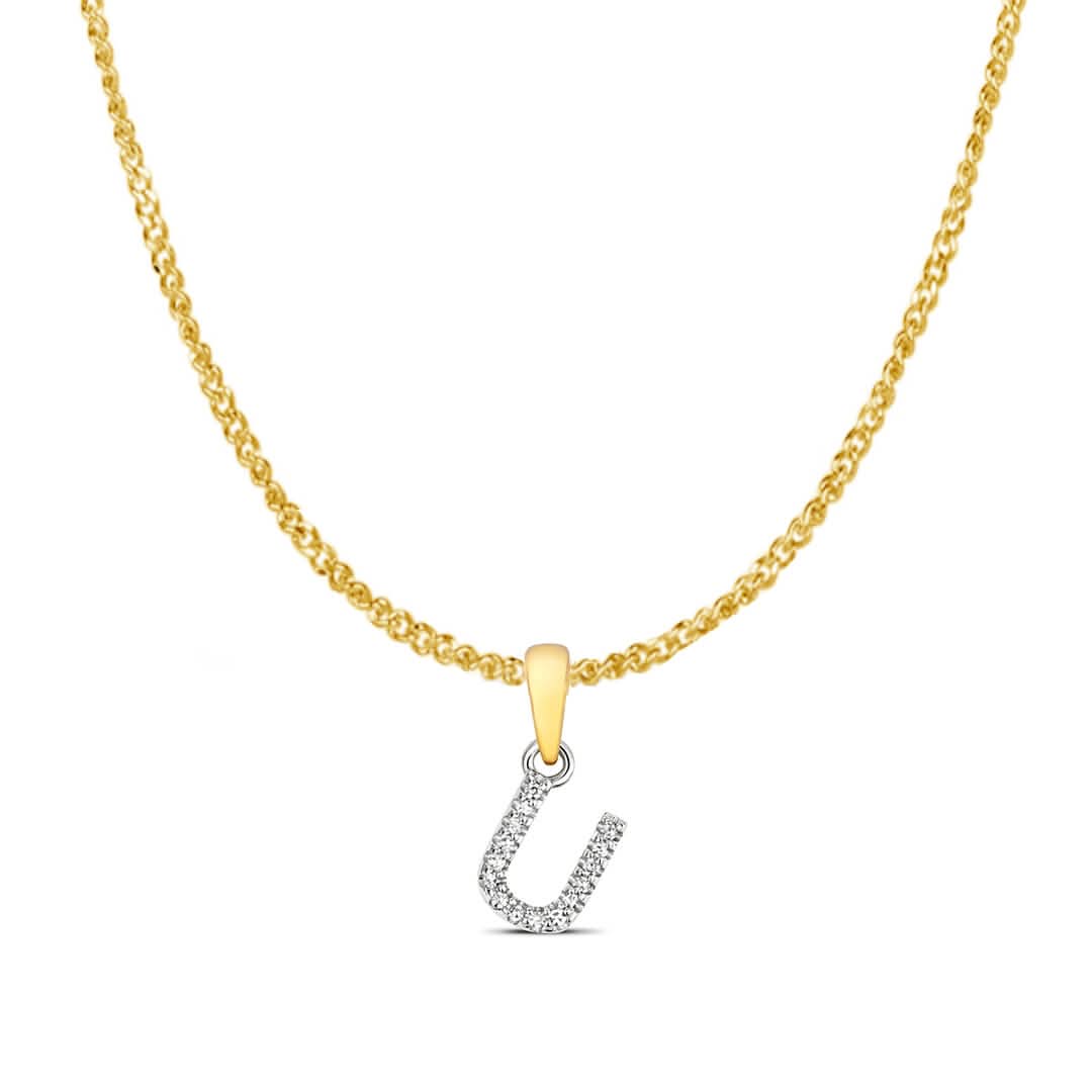 Personalized Diamond Initial Necklace - 9K Solid Gold Monogram Pendant for Women - Perfect for Birthdays, Anniversaries & Gifts (A-Z Letters Available)