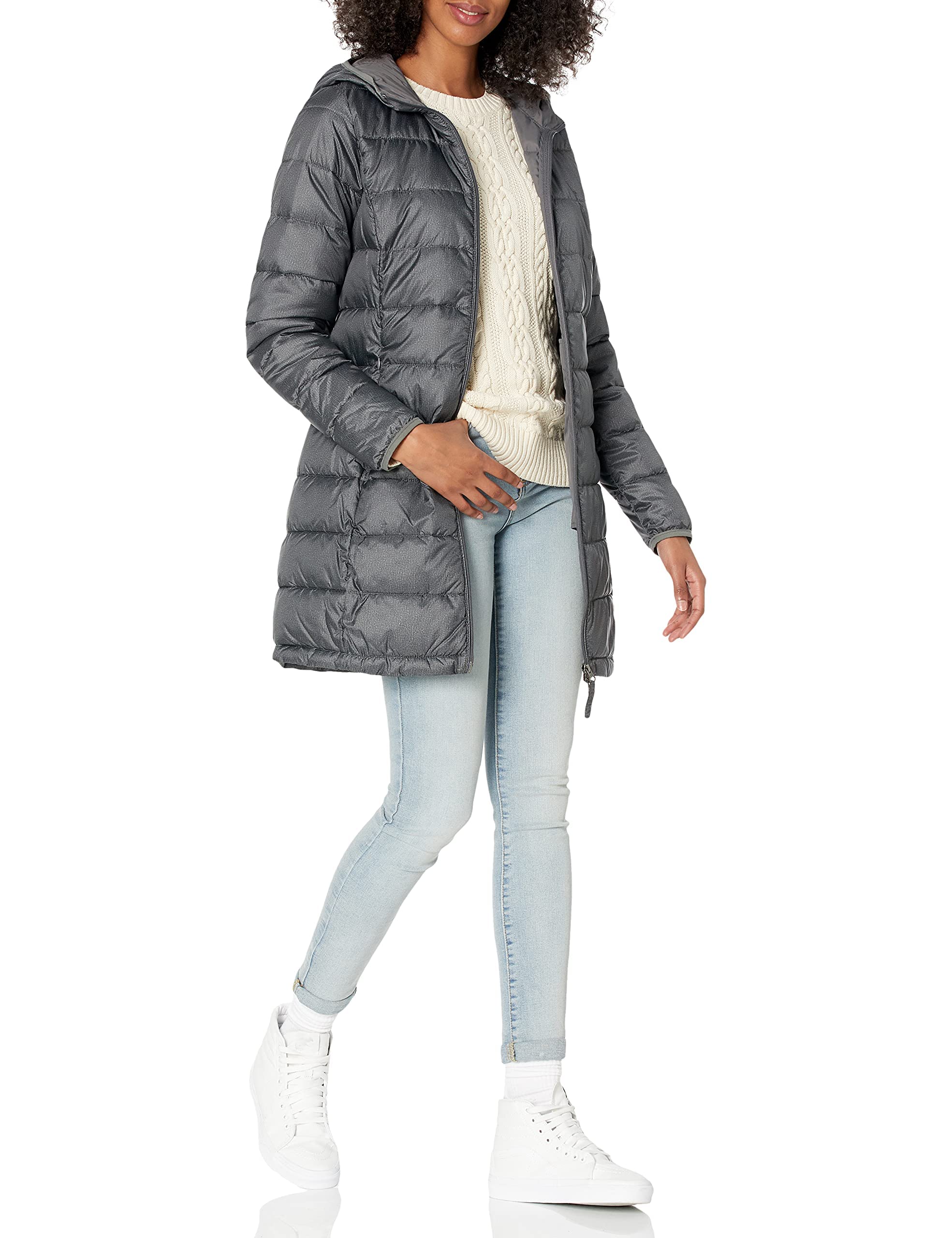 Amazon Essentials Women's Lightweight Water-Resistant Hooded Puffer Jacket - Plus Size Winter Coat for Outdoor Activities & Cold Weather Protection