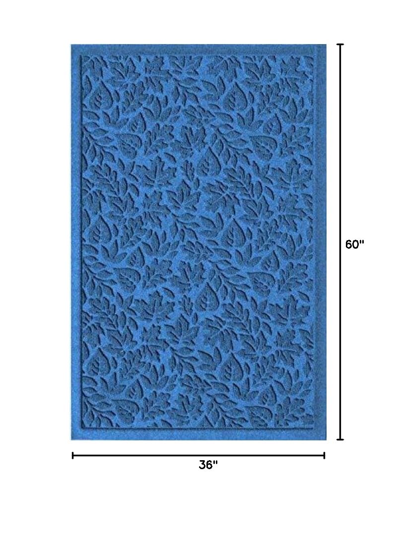 Premium 3' x 5' Non-Slip Entryway Rug - Fall Design Medium Blue Indoor/Outdoor Doormat with Anti-Skid Backing for Home, Office & Porch Use