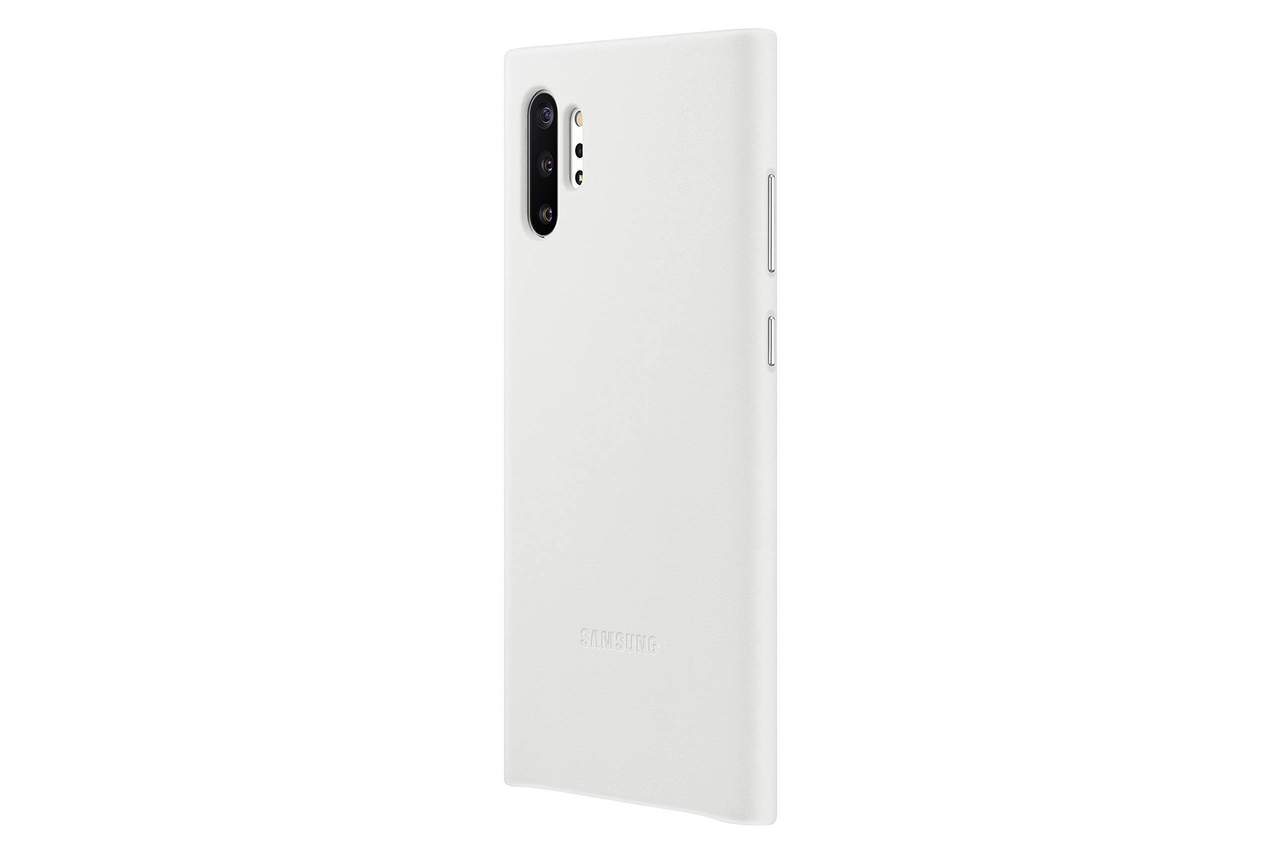 Original Samsung Galaxy Note 10+ Genuine Leather Case - Premium White Protective Cover for Business & Travel Use