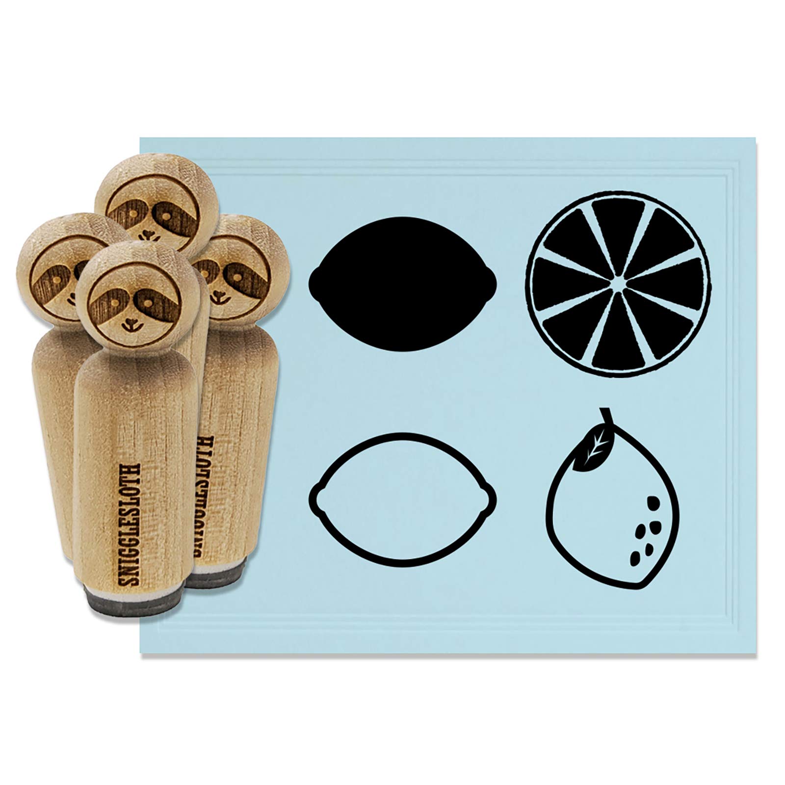 1 Inch Lemon Citrus Fruit Slices Rubber Stamp Set for DIY Crafting, Scrapbooking, Planner Decorations - Perfect for Journals, Cards & Gift Wrapping