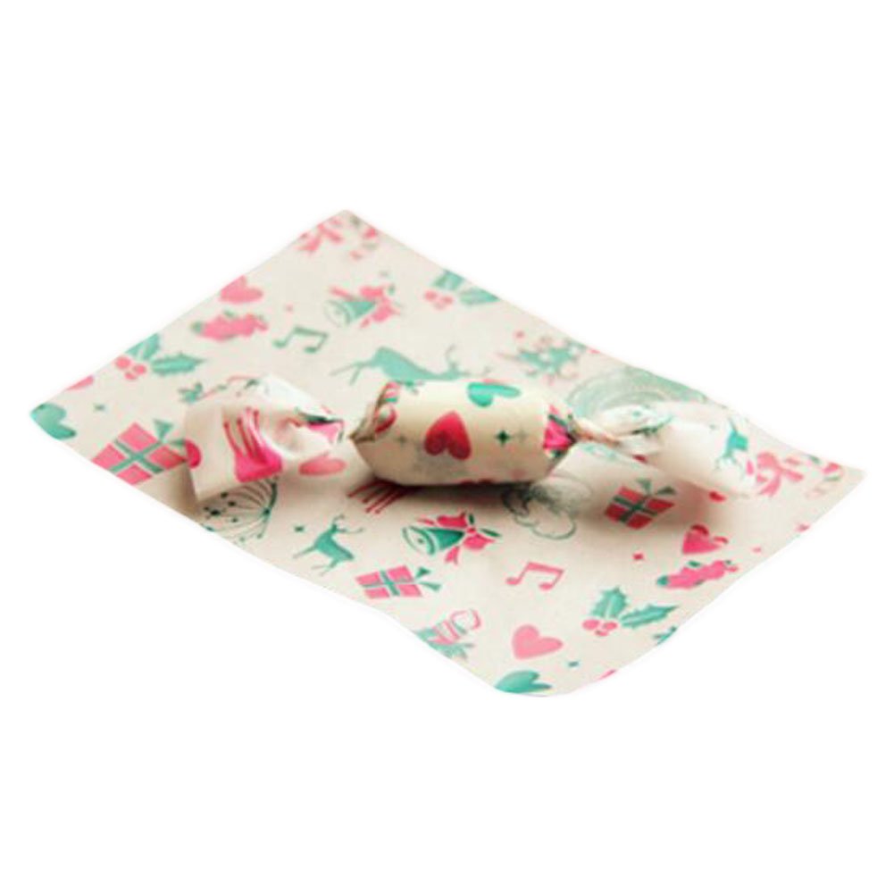 100 Sheets Christmas Nougat Candy Wrappers - Food Grade Wax Paper for Homemade Candy, Chocolate & Dessert Wrapping - Perfect for Holiday Treats, DIY Gifts & Party Favors (Love Design)