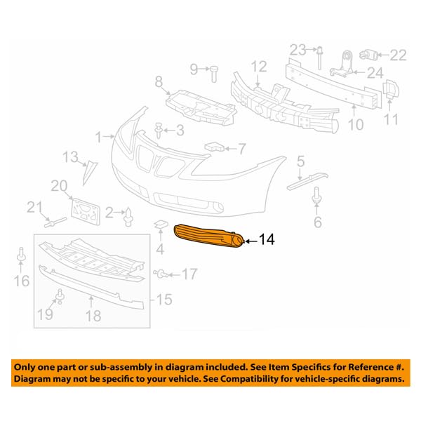 2005-2009 G5 Front Bumper Cover & Outer Grille Assembly Set - Compatible with Pontiac G5 Models Without Fog Lights | Perfect for Replacement, Restoration & Car Customization