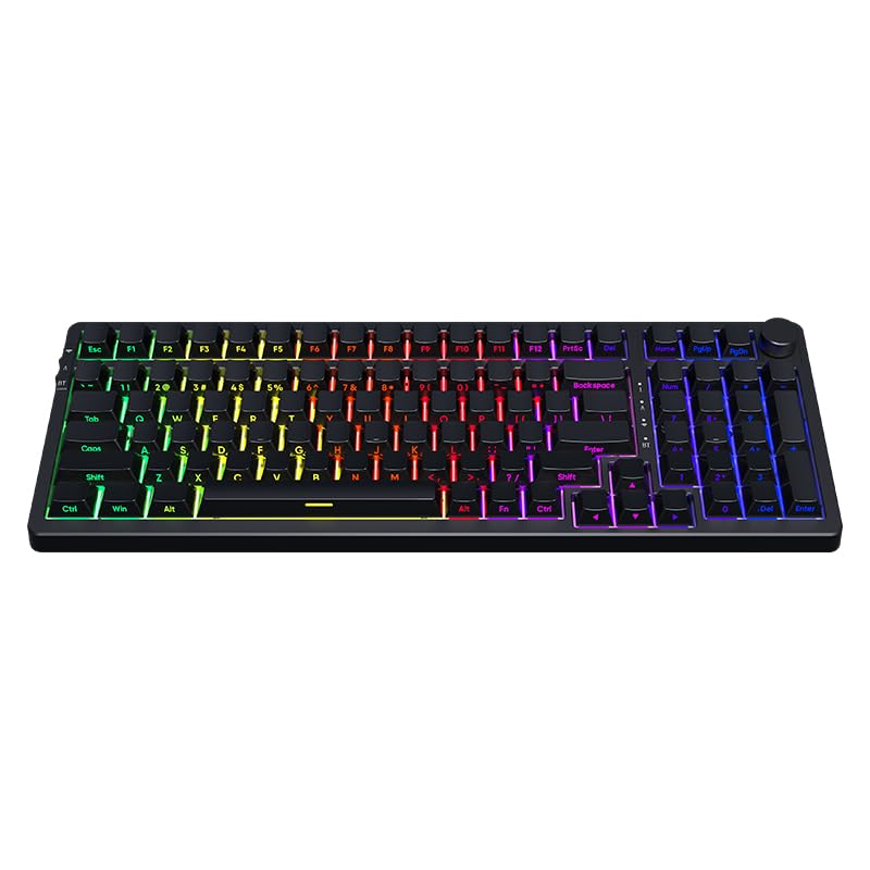 AK992 Wireless Side Carving Red Switch Black