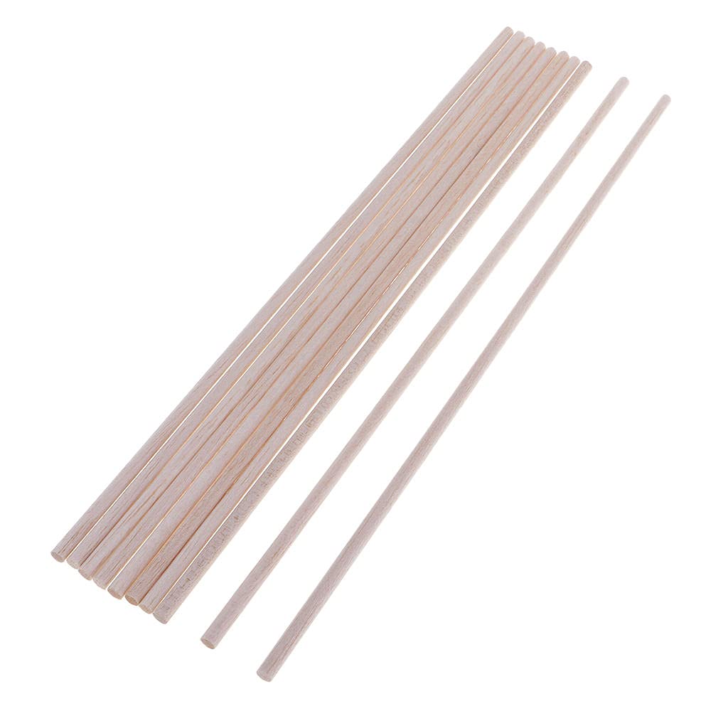 Oshhni Balsa Wood Sticks - 10pcs 300mm Unfinished DIY Wooden Modeling Sticks for Craft, RC Airplane, Architecture Models & School Projects
