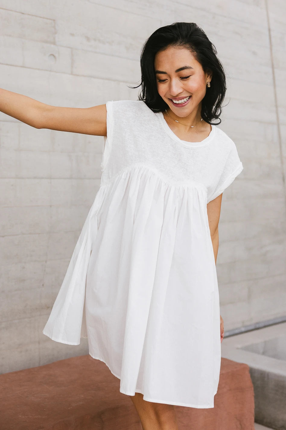 Livia Contrast Mini Dress in White | Elegant & Stylish Women's Summer Dress for Parties, Dates & Special Occasions | FINAL SALE