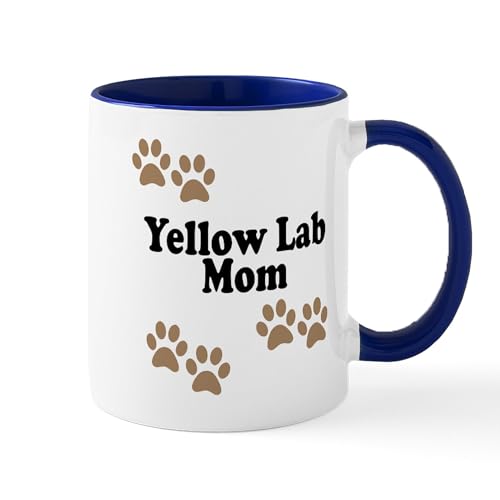 White/Navy Inside - Yellow Lab Mom Mug