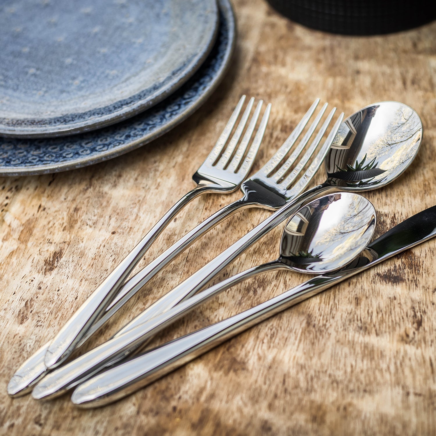 Premium Radin Mirror 20-Piece Stainless Steel Flatware Set - Elegant Silverware for Dining, Kitchen & Gift Giving - Perfect for Dinner Parties, Weddings & Home Decor