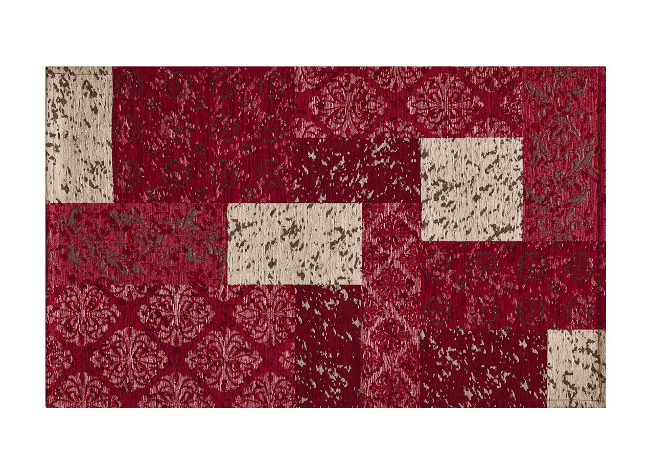 Biancheriaweb - Non-Slip Velvet Rug for Bedroom and Living Room, Red Saturn Design by Suardi - Perfect for Home Decor, Cozy Spaces & Modern Interiors