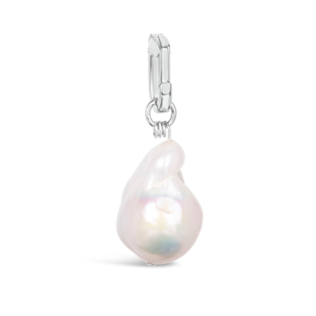 Elegant Black Baroque Pearl Paperclip Necklace in Sterling Silver - Perfect for Weddings, Parties & Special Occasions