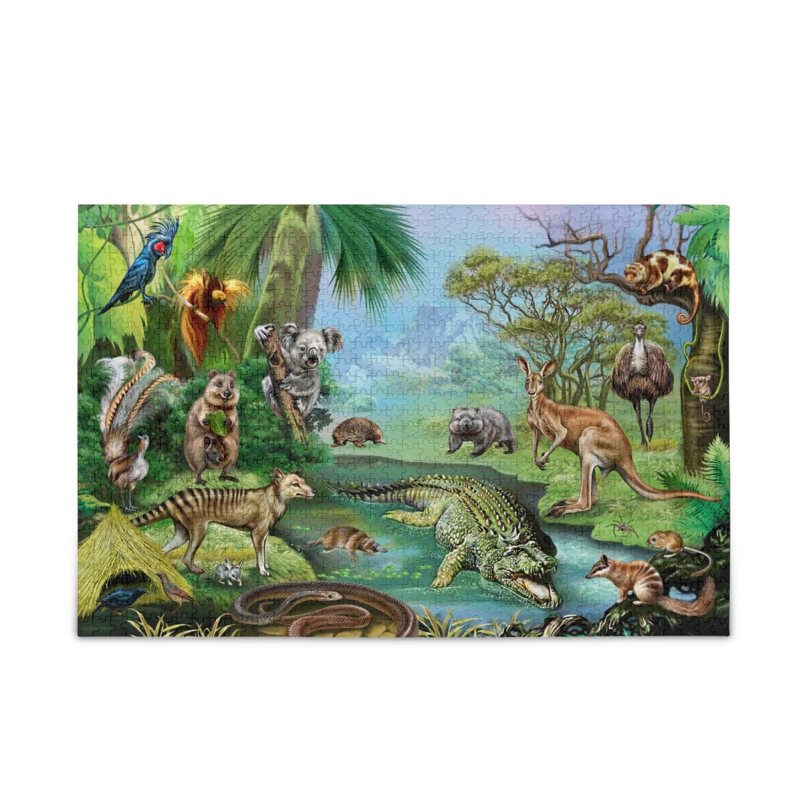 500 Piece Animal Jigsaw Puzzle Set - Crocodile, Kangaroo & Koala Puzzles for Adults & Kids - Fun Family Educational Game for Learning & Bonding | Perfect for Birthday Gifts, Classroom Activities & Relaxing Family Nights