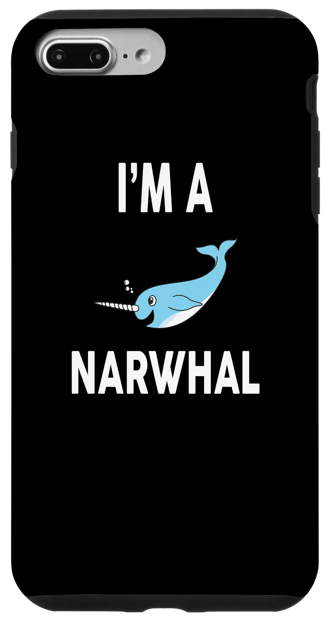 Funny Narwhal Phone Case for iPhone 7 Plus/8 Plus - Cute Unicorn Whale Design - Perfect for School, Work & Everyday Use