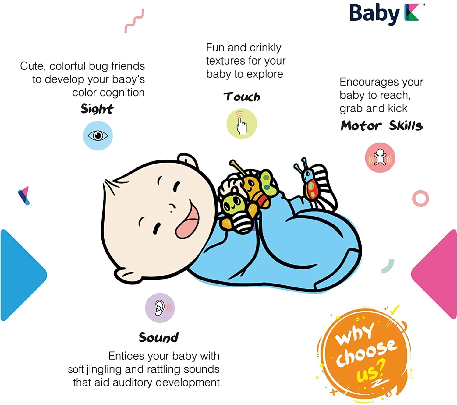 Baby Rattle Socks for Boys & Girls - Zoo Animal Foot & Wrist Rattles - Soft Infant Toys 6-12 Months - Perfect Newborn Baby Shower Gift - Easy Wear Sensory Toys for Crawling & Tummy Time Play
