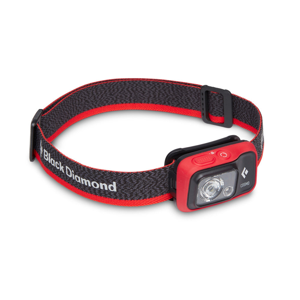 Black Diamond Cosmo 350 Headlamp - Rechargeable LED Headlight for Camping, Hiking & Outdoor Adventures - 350 Lumen Brightness with Red Night Vision Mode