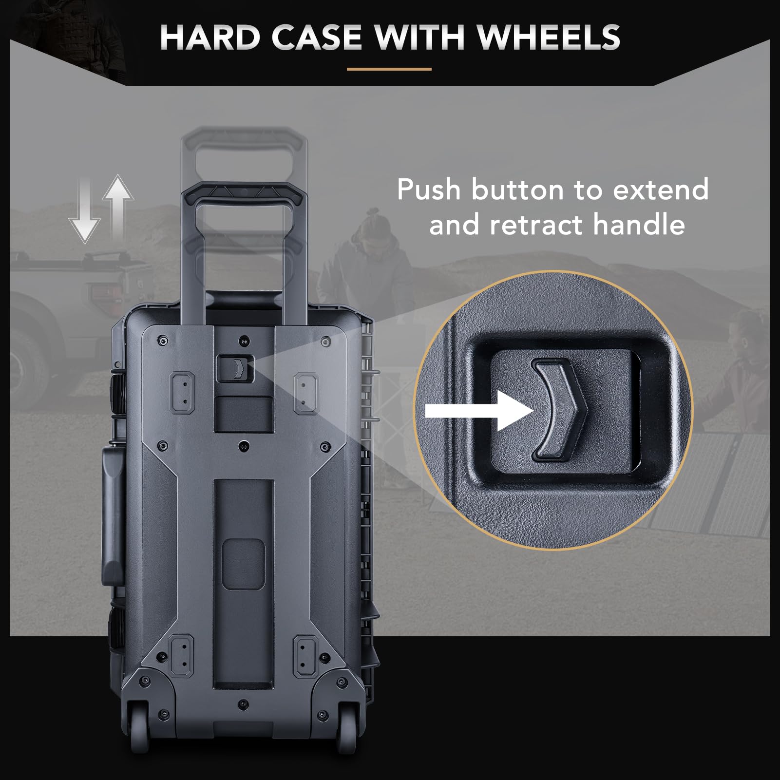 Lykus HC-5120 Waterproof Rolling Hard Case with Customizable Foam - 20.3x11.3x7.3 Inch Interior for Camera, Drone, Electronics & Tools | Perfect for Travel, Outdoor Adventures & Equipment Protection