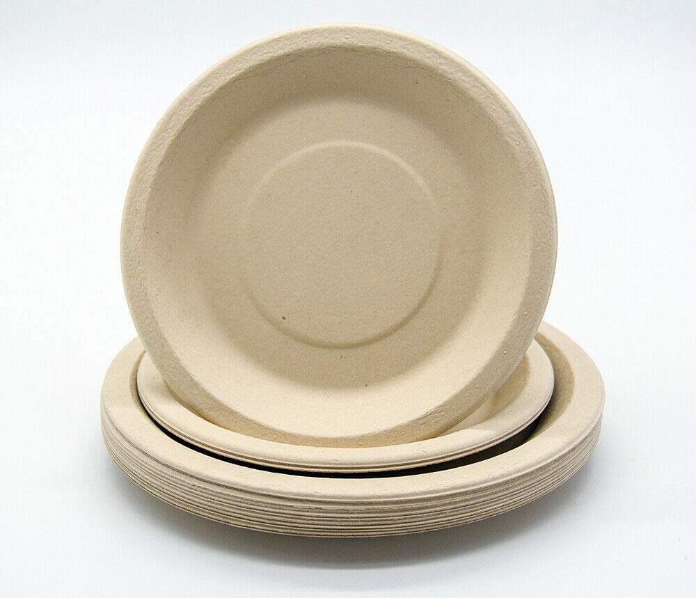 7 Inch Round Biodegradable Paper Plates - 1000 Count Bulk Pack | Eco-Friendly Disposable Dinnerware for Parties, Picnics & Events