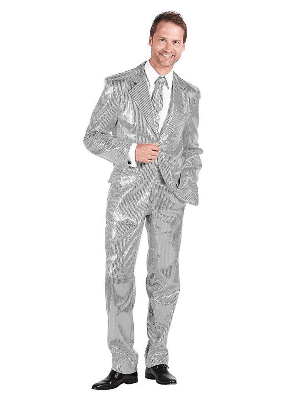 Sparkling Sequins Men's Performance Suit - Dazzling Stage & Prom Glow Jacket for Dance, Party & Special Events