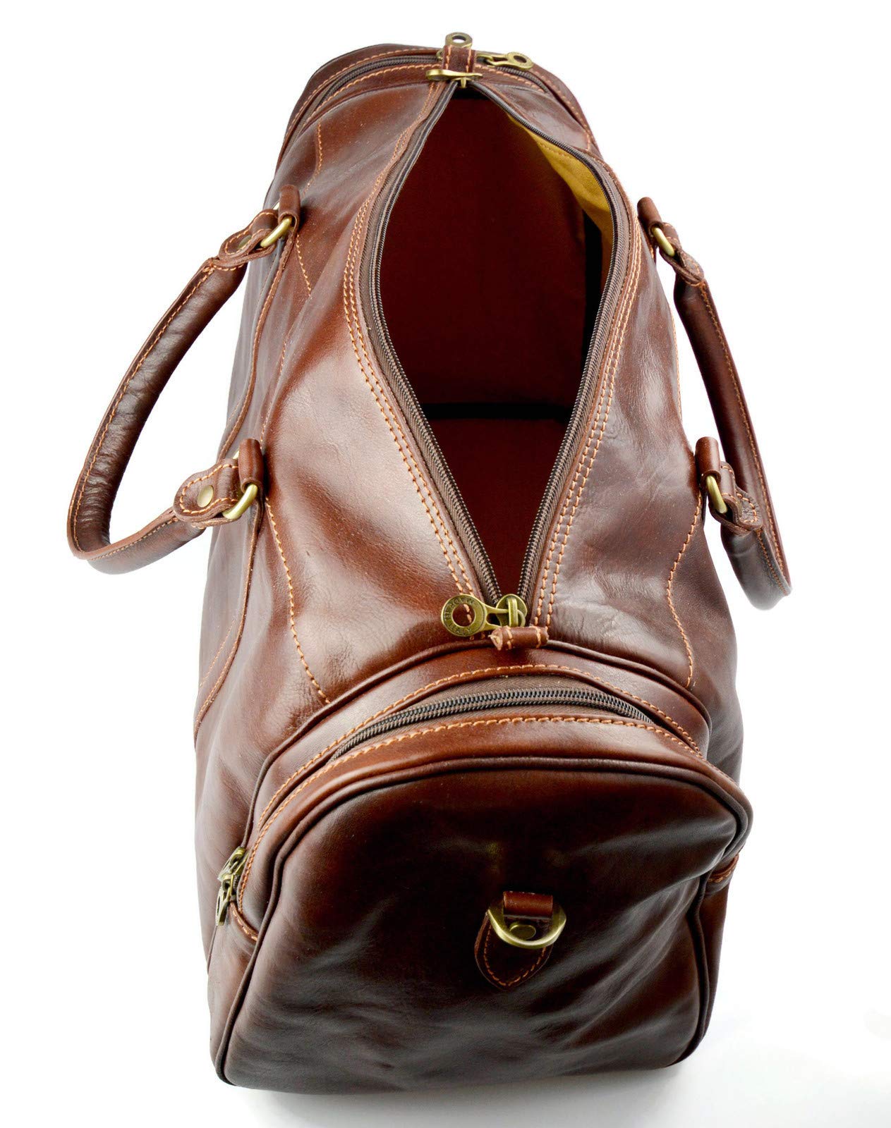 Premium Genuine Leather Duffle Bag for Men & Women - Stylish Brown Travel Shoulder Bag, Spacious Weekender Carry-On Luggage - Durable Gym Bag & Cabin Bag for Business Travel, Weekend Getaways, Workouts, Office Commute - Ideal for Professionals, Fitness Lovers & Frequent Travelers - Perfect for Business Trips, Gym Sessions, Vacation Packing & Daily Use