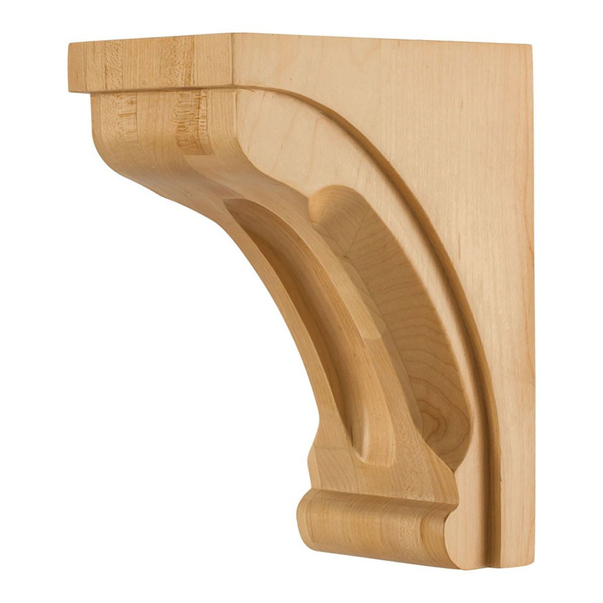 Hardware Resources Alder Corbel with Scooped Center and Edges - Decorative Wood Bracket for Cabinets, Shelves & Home Décor | Rustic Kitchen & Living Room Accent
