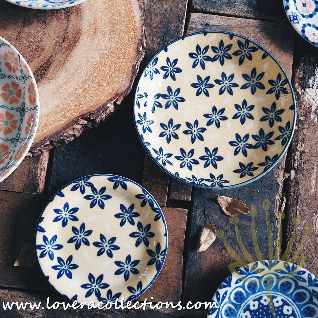 **50% Off + Buy 1 Get 1 Free - Awasaka Japan Floral Print Condiment Dishes & Dessert Plates Set - Perfect for Sushi, Salads, and Party Serving**