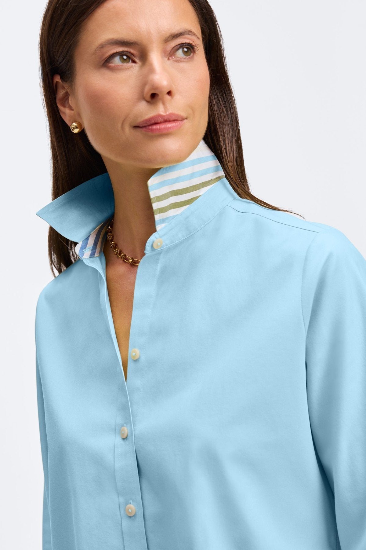 Margie No Iron Pinpoint 3/4 Sleeve Shirt for Women - Wrinkle-Free Comfort Office Wear & Business Casual Attire