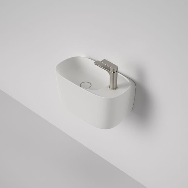 Caroma Contura II Wall Mounted Bathroom Sink with Single Tap Hole - Matte White Finish for Modern Home & Commercial Spaces