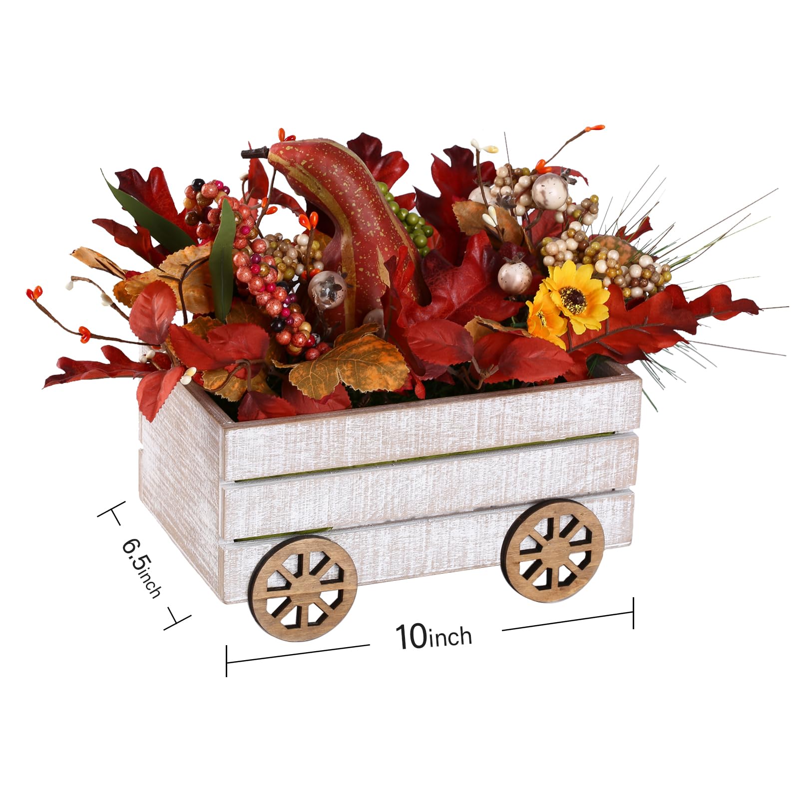 Mini Fall Pumpkin Car Decor with 1 Pumpkin - Farmhouse Thanksgiving Decor for Home, Living Room & Tables | Grateful Blessed Harvest Decorations for Autumn Season, Holiday Centerpiece & Cozy Home Ambiance