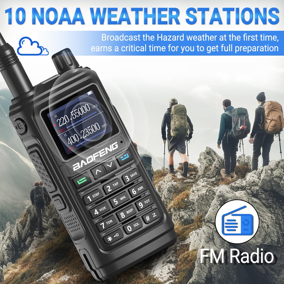 Baofeng UV-17R Pro Long Range Two Way Radio Walkie Talkie - 999 Channels, USB Charger, VOX, Earpiece & Flashlight - Perfect for Outdoor Adventures, Hiking, Camping and Emergency Communication