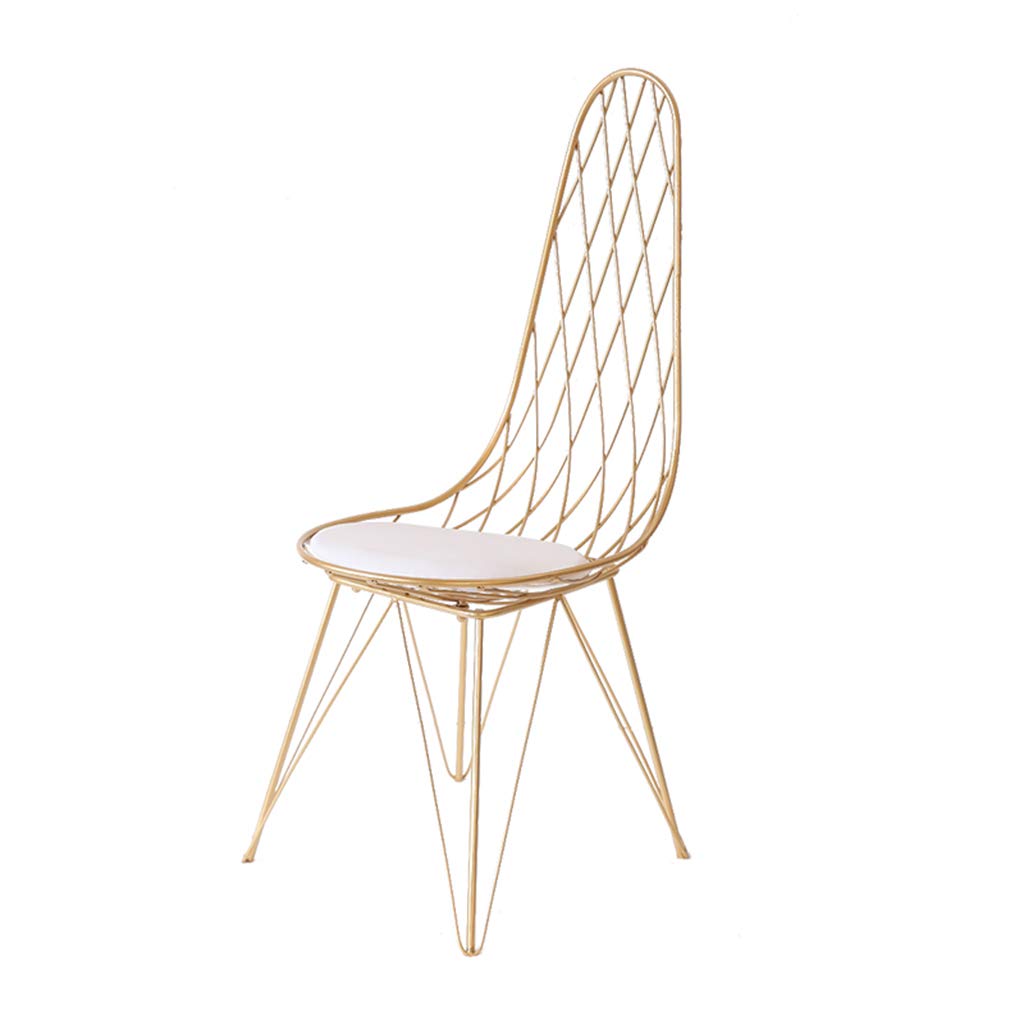 Nordic Wrought Iron Bar Stool - Modern Minimalist High Stool, Creative Lounge Chair for Home & Bar (Gold) - Perfect for Kitchen Islands, Breakfast Bars & Dining Rooms