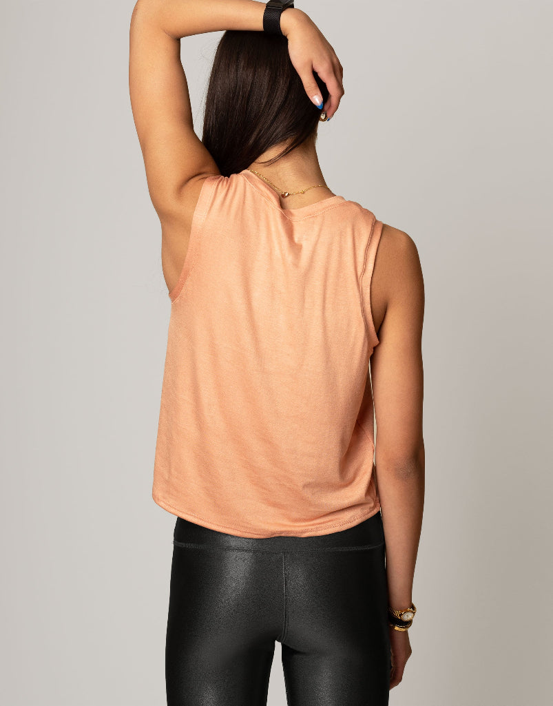 HOTWORX Motion Tank Top for Women - Peach Color Workout Shirt for Yoga, Pilates & Fitness - Breathable & Moisture-Wicking Activewear