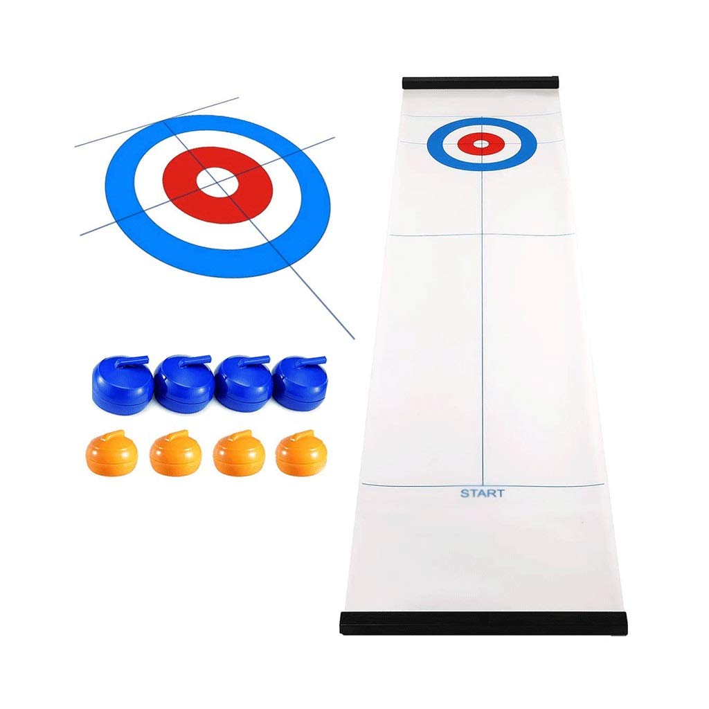 YYL Tabletop Curling Game Set - 8 Rollers & Pucks for Family Fun, Indoor Shuffleboard - Perfect for Adults & Kids Team Play, Home or Travel Entertainment - Great Gift for Game Nights & Family Bonding
