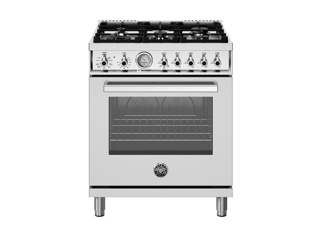 Bertazzoni PRO305DFMXV 30 Inch Professional Dual Fuel Range with 5 Sealed Burners & Electric Oven - Stainless Steel - Perfect for Home Chefs & Gourmet Cooking