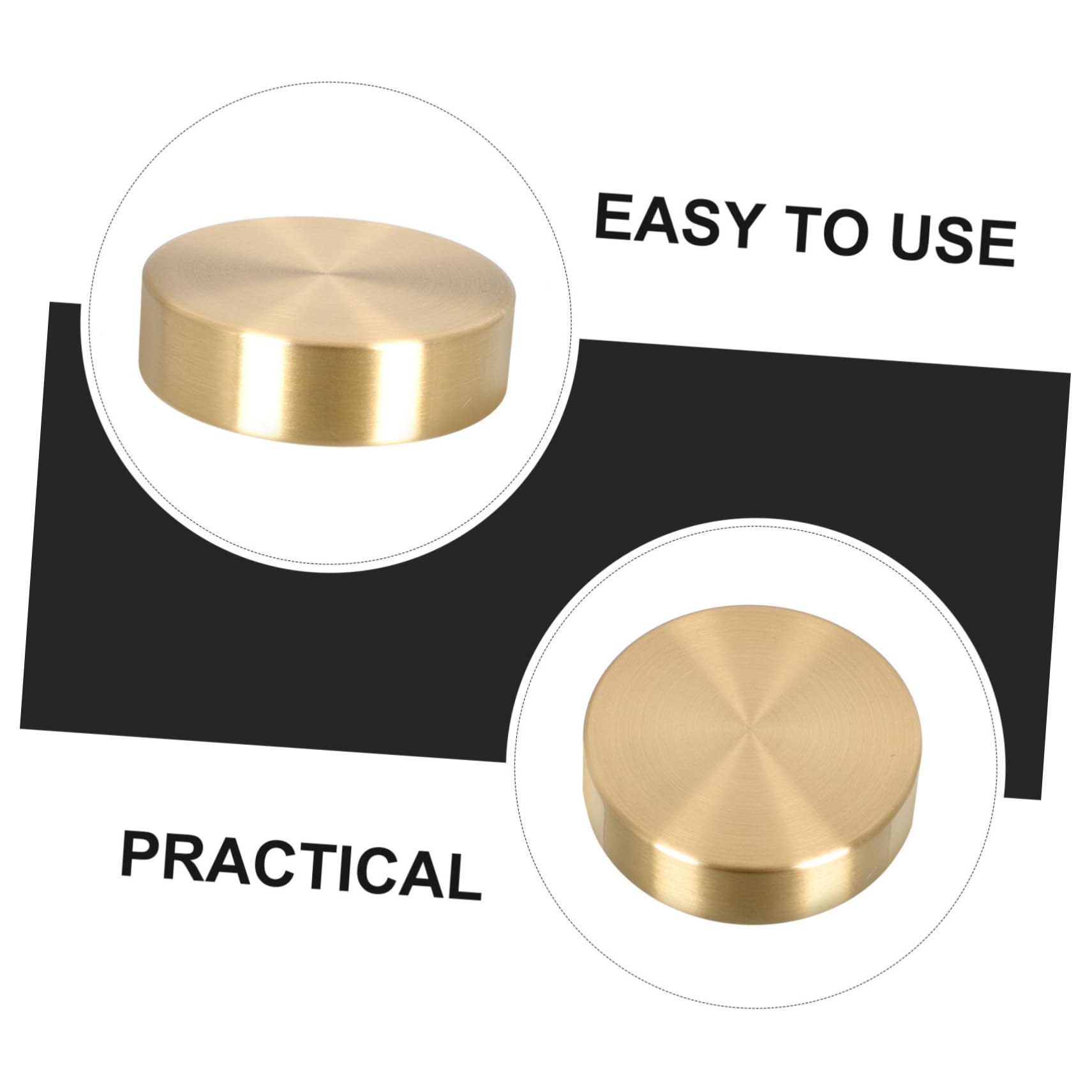 GOOHOCHY 2-Pack Brass Round Paperweights - Heavy Duty Ruler Chess Piece Design for Painting, Letters & Documents - Perfect for Office, Study & Home Decor
