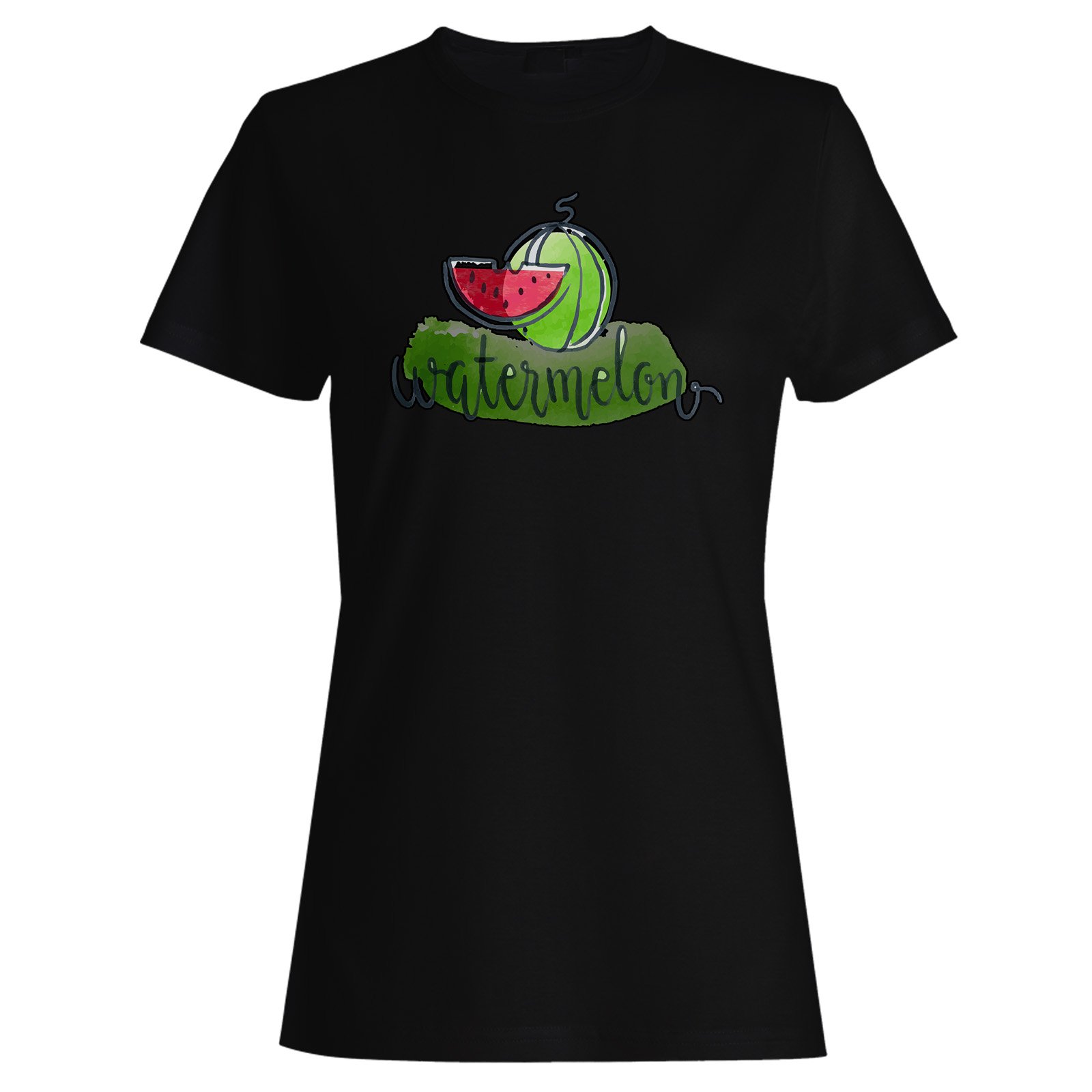 INNOGLEN Watermelon Print Women's T-Shirt - Soft Cotton Casual Tee for Summer Outfits, Beach Wear and Fun Graphic Apparel