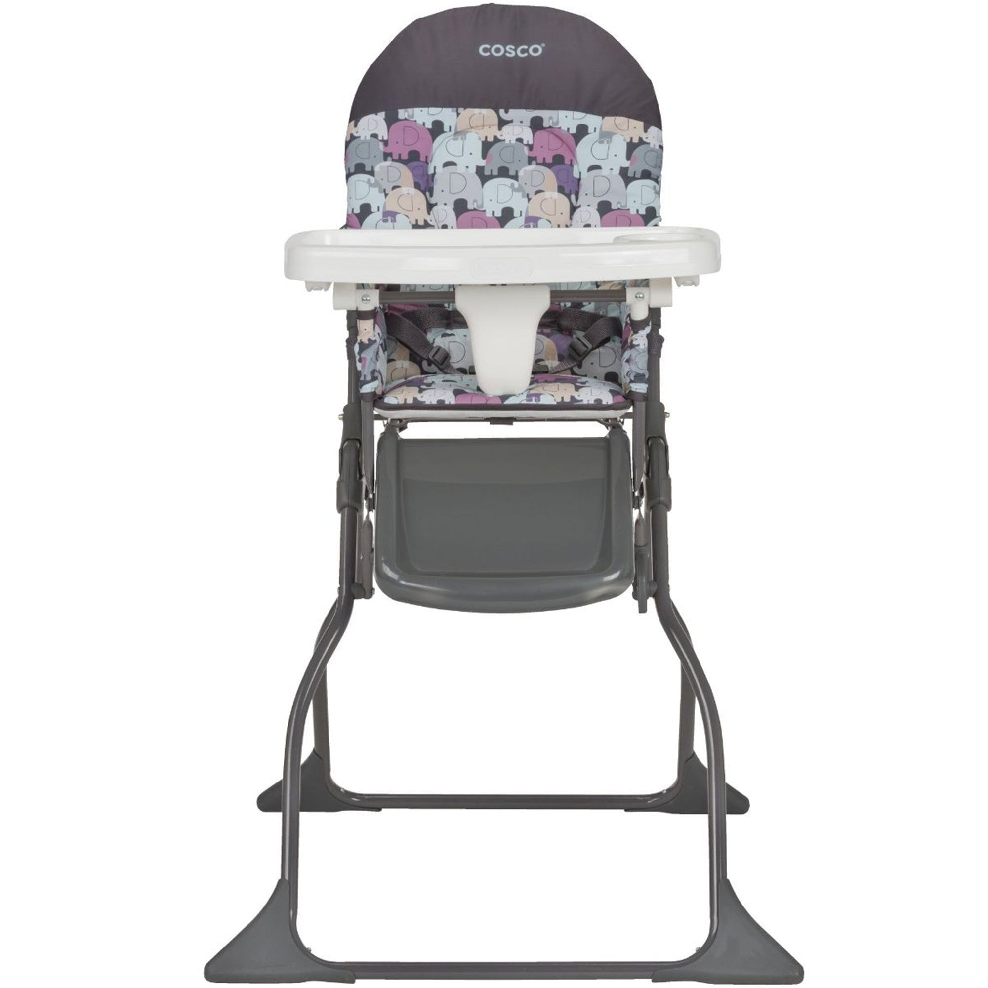 Cosco SimpleFold High Chair for Babies & Toddlers - Lightweight, Portable, Easy to Clean - Elephant Puzzle Design - Perfect for Dining, Travel & Outdoor Use