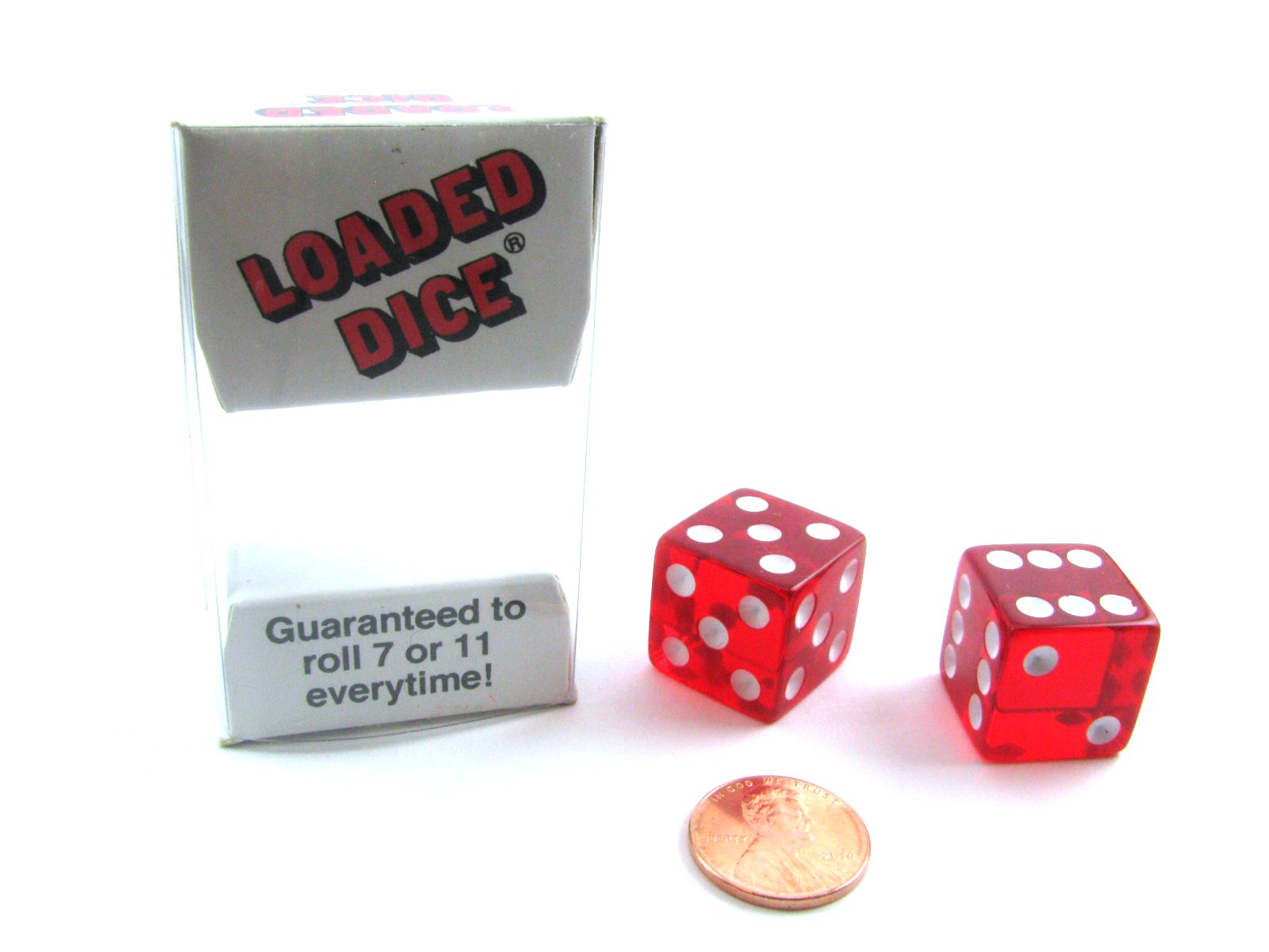 Koplow Games 19mm Transparent Dice Set with White Pips - Pack of 2 D6 Dice for Board Games, RPGs, and Casino Night
