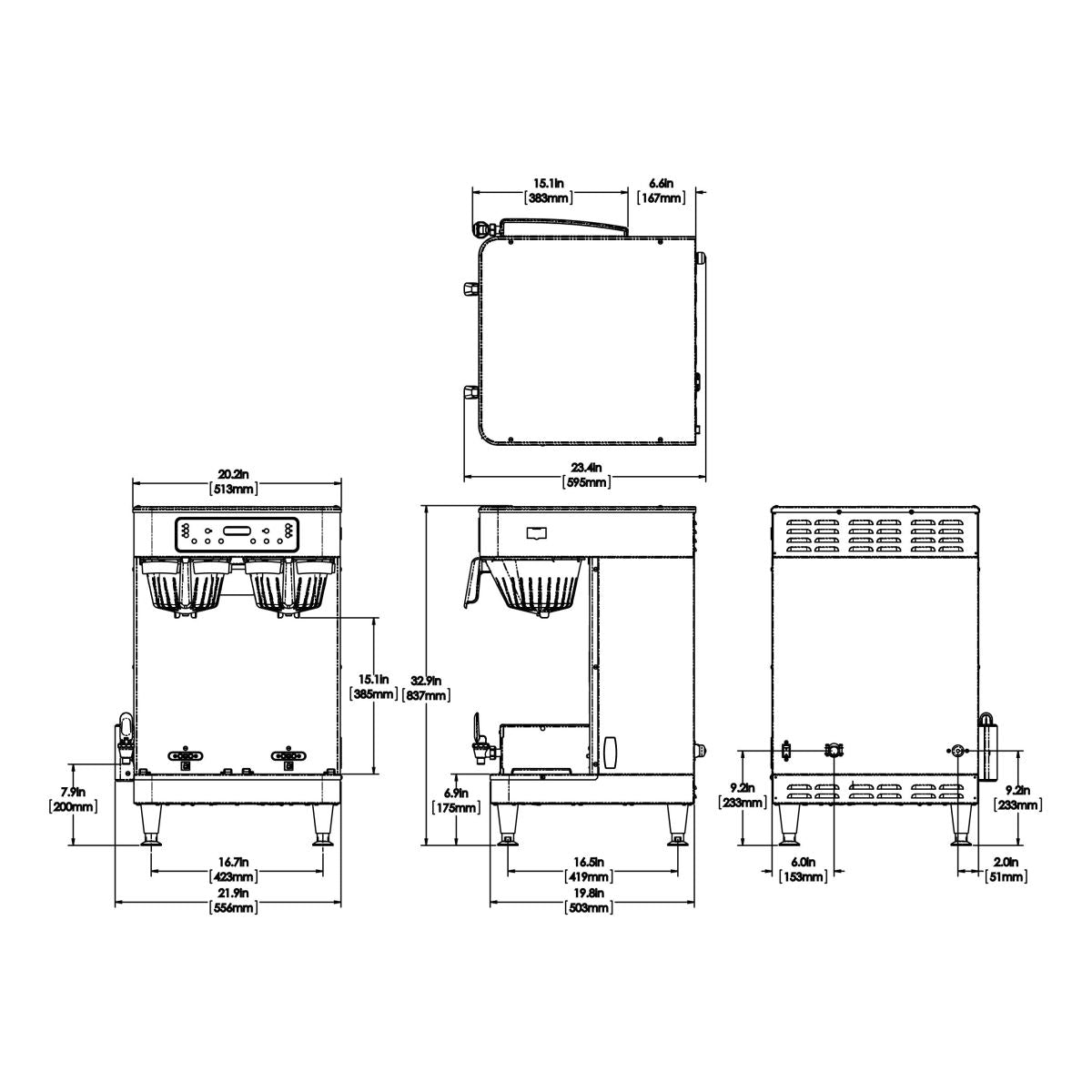 BUNN ICB Infusion Series Twin Soft Heat Commercial Coffee Brewer 120/208V Stainless Steel (Model 51200.0102) - Perfect for Restaurants, Offices & Cafes