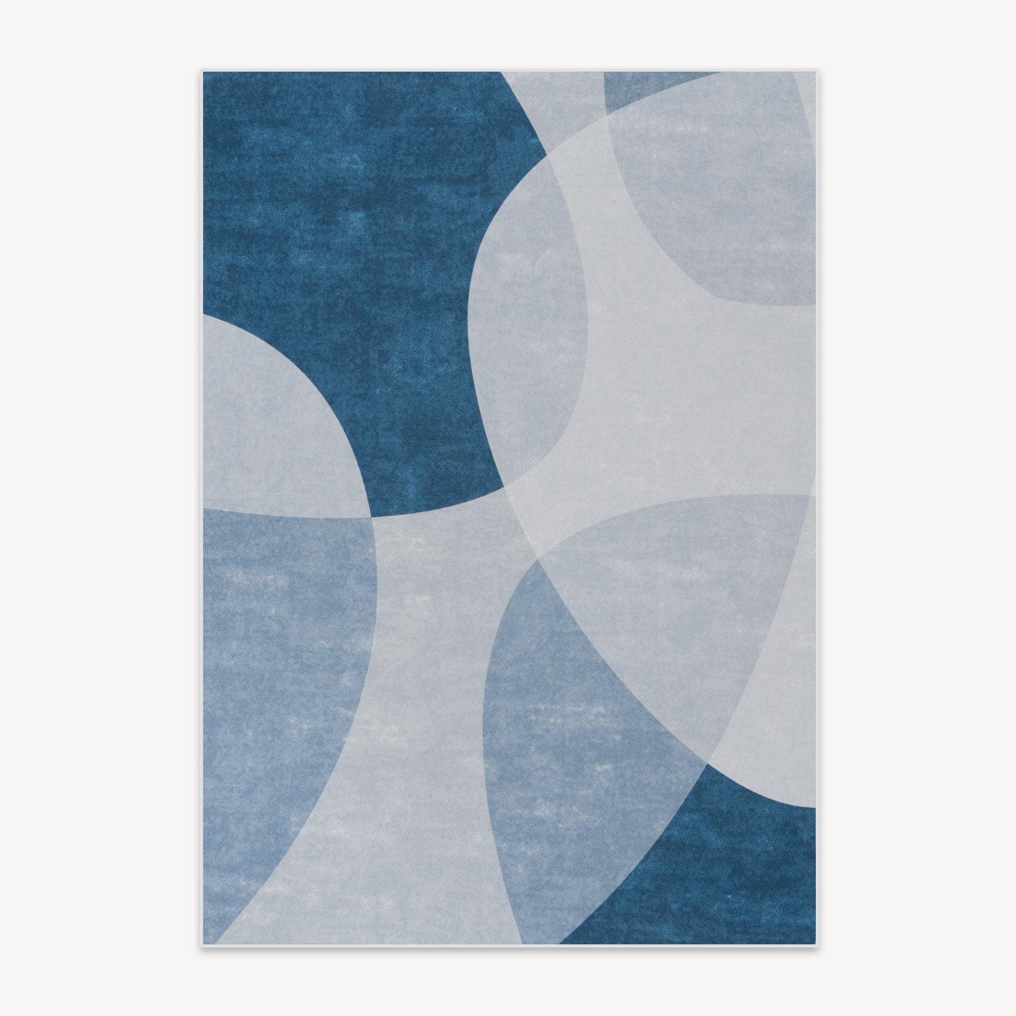 Easy Clean Modern Blue Overlap Spillproof Pet Friendly Area Rug for Living Room - Stain Resistant & Non-Slip Home Decor for Pets & Kids