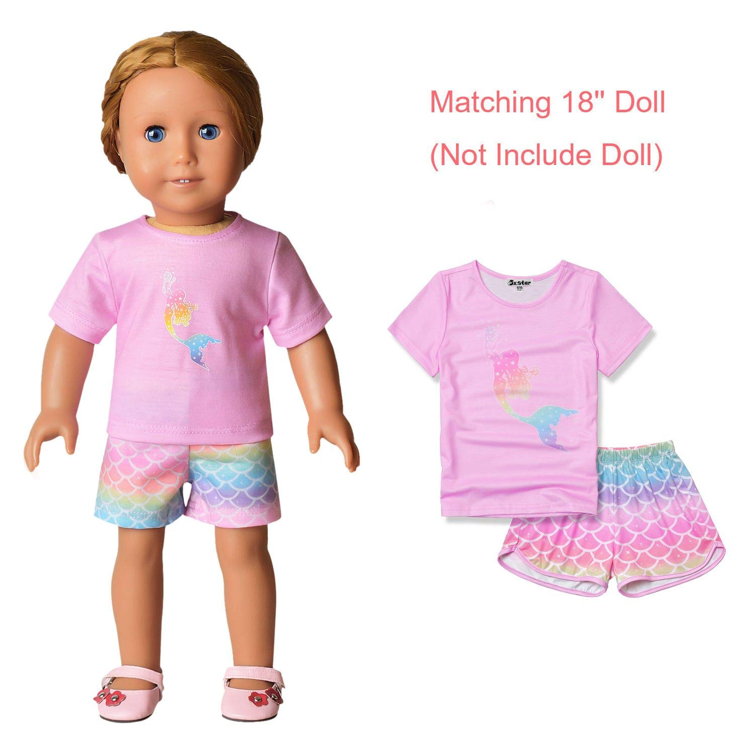 **Unicorn Pajama Set for Girls & Matching Doll Clothes - American Girl Doll Outfit | Sleepwear, Playtime & Dress-Up Fun**