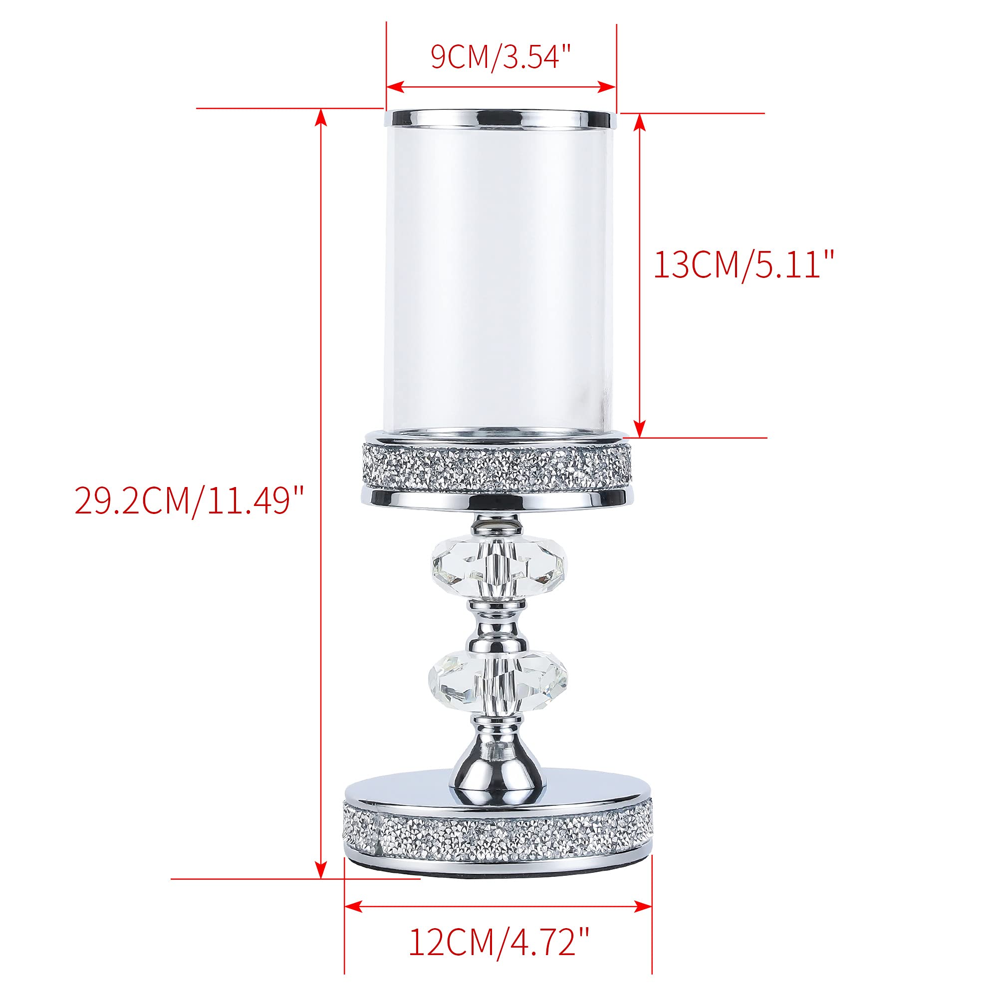 Elegant Crystal Pillar Candle Holders for Home Decor - Wedding & Event Centerpieces, Coffee Table Candlesticks (Set of 2) - Perfect for Romantic Dinners, Spa Relaxation, and Holiday Decorations