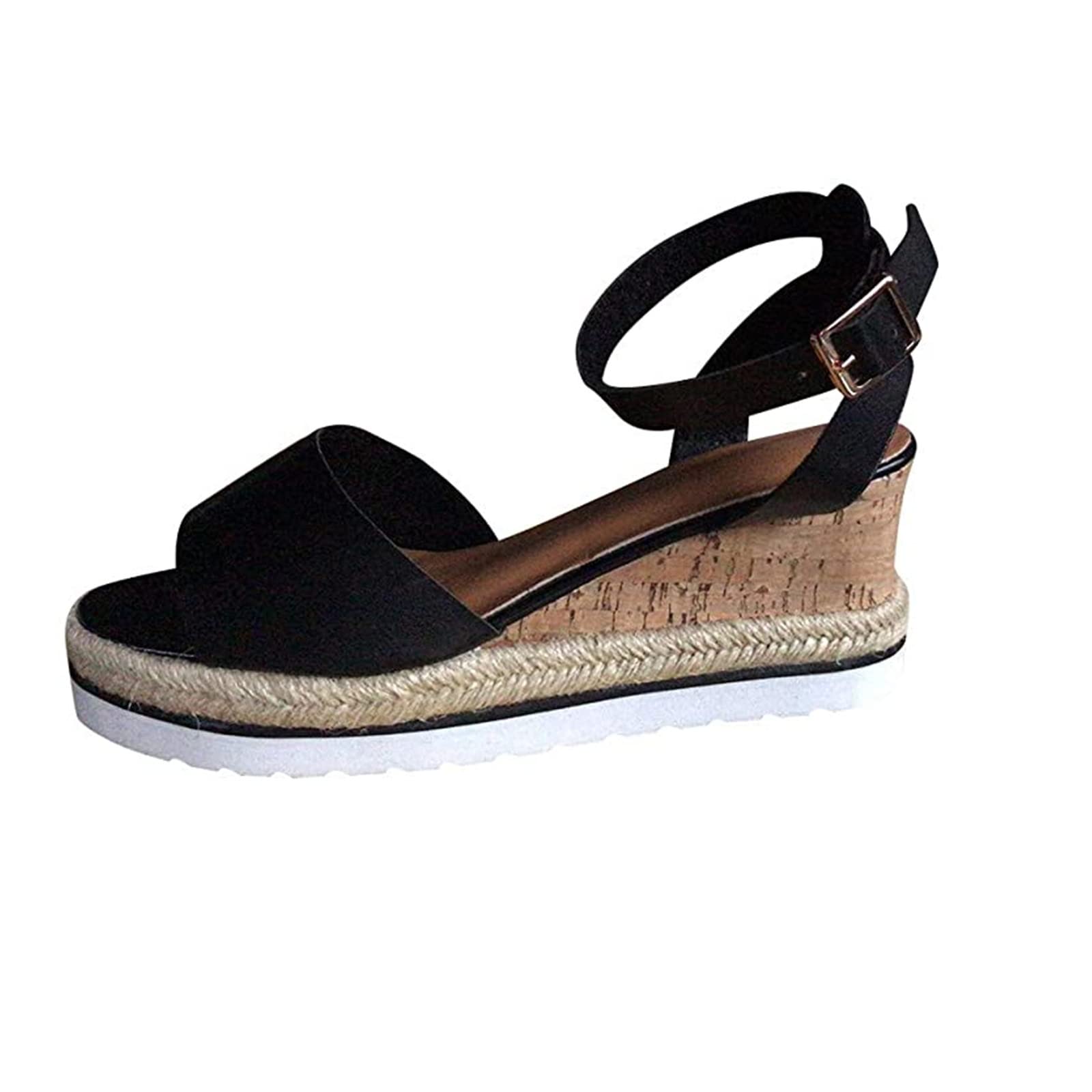 Women's Boho Ankle Strap Wedge Sandals - Casual & Dressy Low Heel Open Toe Platform Sandals for Summer Beach, Walking & Outdoor Activities