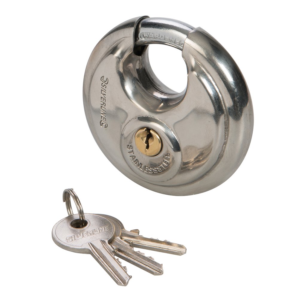 Stainless Steel Disc Padlock 70mm - Heavy Duty Security Lock for Gates, Fences, and Storage Units - Weatherproof & Corrosion Resistant