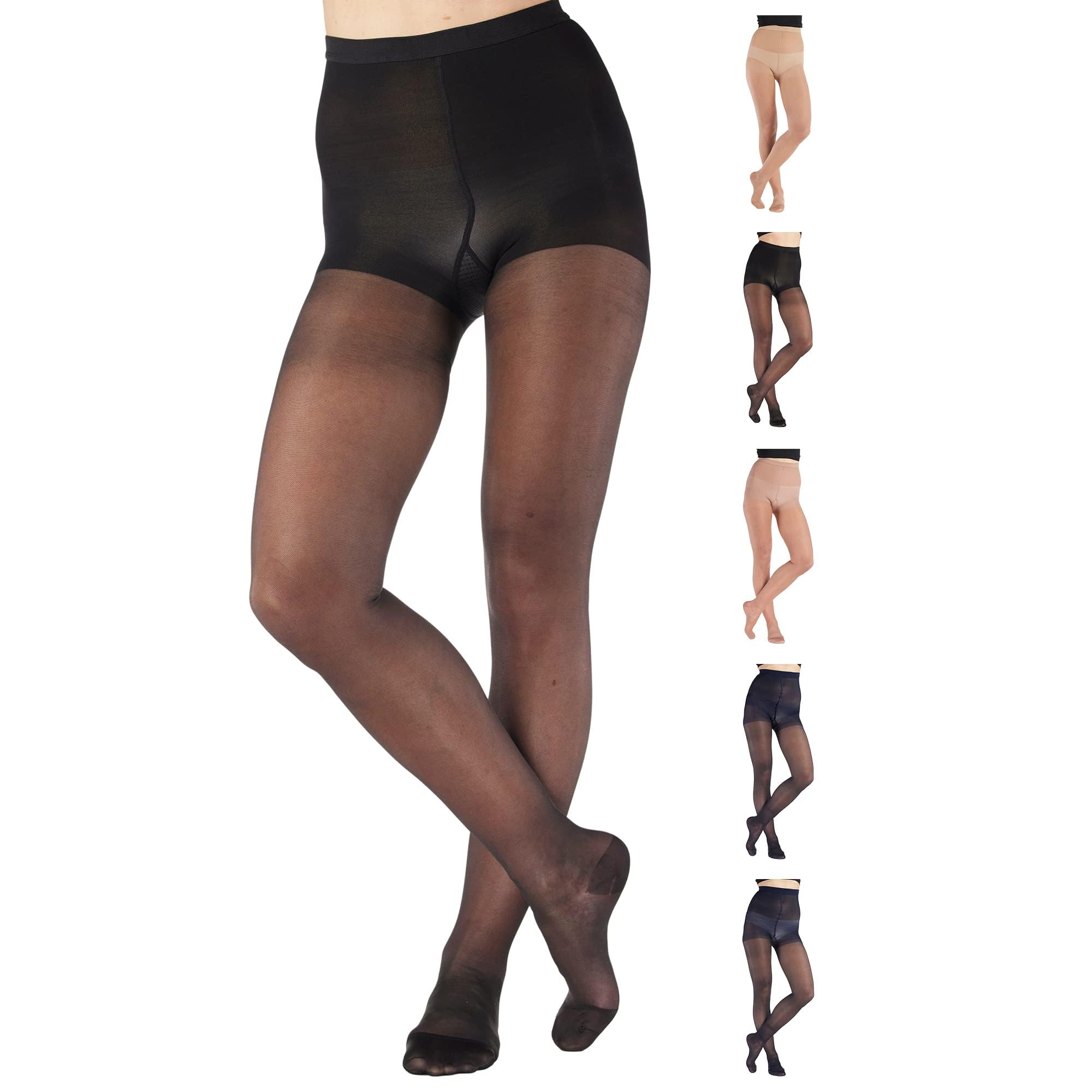 Absolute Support 15-20mmHg Compression Pantyhose for Women - X-Large Black for Edema & Circulation