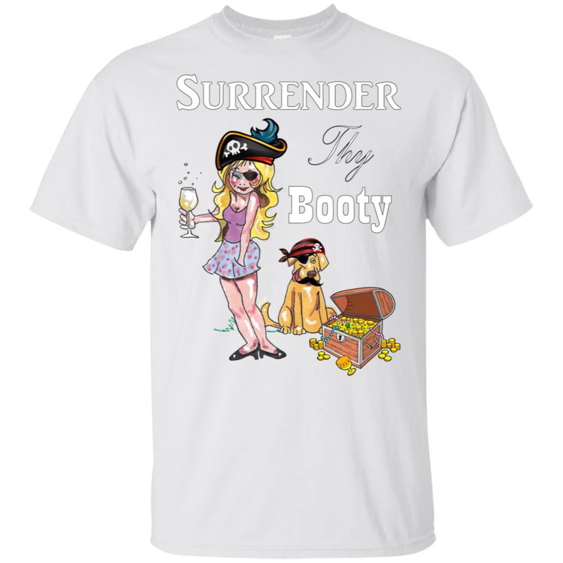 WineyBitches.Co Surrender Thy Booty Ultra Soft Cotton T-Shirt for Women - Comfortable Casual Wear for Parties, Outings & Everyday Fashion