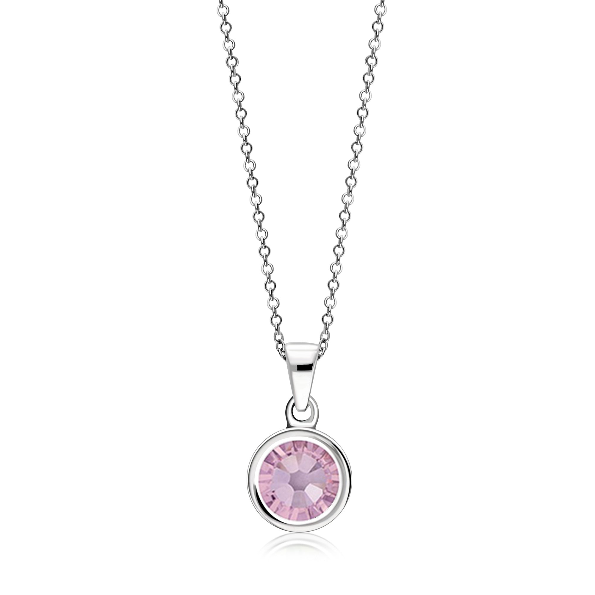 Whitby Jet & Birthstone Sterling Silver Double-Sided Round Pendant - Perfect for Birthdays, Anniversaries & Everyday Jewelry