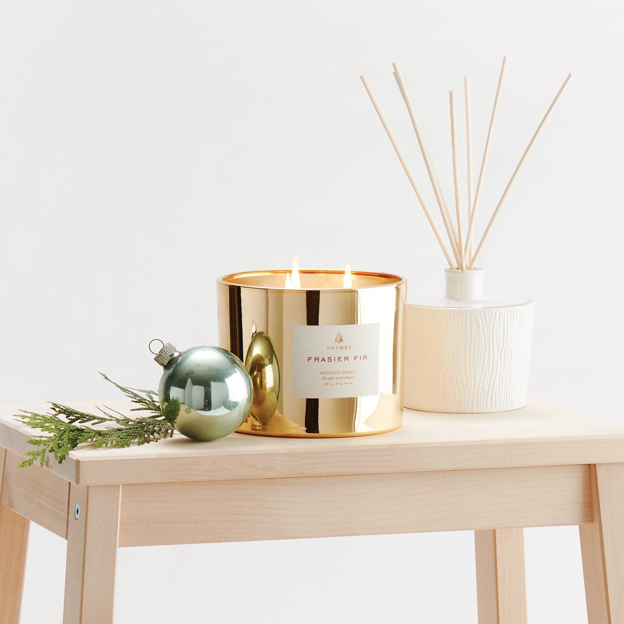 Premium Frasier Fir Gold 3-Wick Scented Candle - Long Lasting Fragrance for Home, Office, and Relaxation - Perfect for Holidays, Gifts, and Aromatherapy